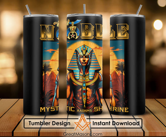 Shriner Egyptian Pharaoh King Pyramid Tutankhamun AAONMS - Skinny Tumbler Wrap PNG File Digital