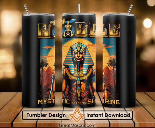 Shriner Egyptian Pharaoh King Pyramid Tutankhamun AEAONMS - Skinny Tumbler Wrap PNG File Digital