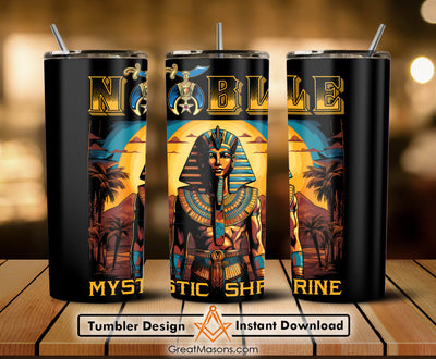 Noble Mystic Shriner Pharaoh King Of The Desert - Skinny Tumbler Wrap PNG File Digital