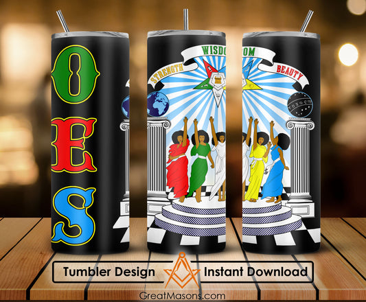 OES Sisters Strength Wisdom Beauty FATAL - Skinny Tumbler Wrap PNG File Digital