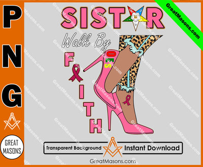 OES Pink Leopard Sistar Walk By Faith Breast Cancer Awareness FATAL - PNG Transparent High Quality File