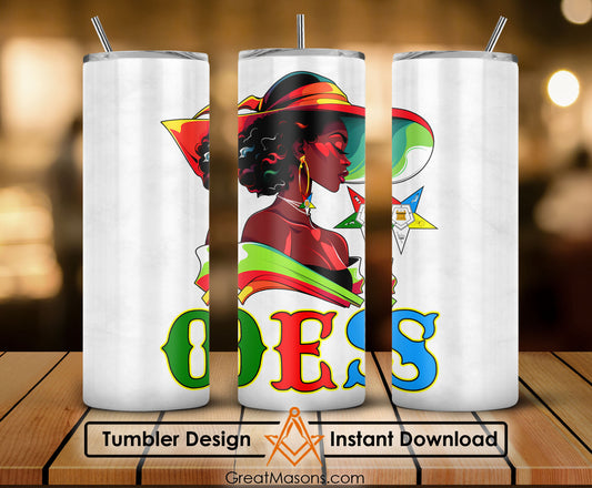 OES Black Beautiful Sister Floppy Wide - Brimmed Hat FATAL - Skinny Tumbler Wrap PNG File Digital