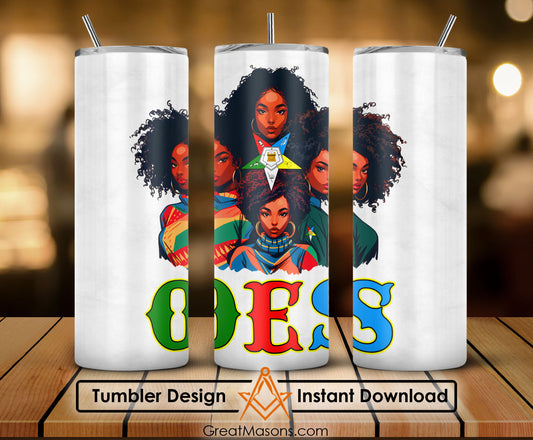 OES Black Beautiful Sisters Squad Team FATAL - Skinny Tumbler Wrap PNG File Digital