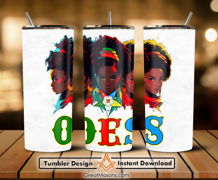 OES Black Beautiful Sisters Squad Team FATAL - Skinny Tumbler Wrap PNG File Digital