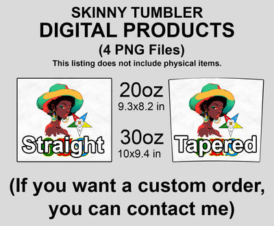 OES Black Beautiful Sister Floppy Wide - Brimmed Hat FATAL - Skinny Tumbler Wrap PNG File Digital