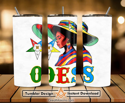 OES Black Beautiful Sister Floppy Wide - Brimmed Hat FATAL - Skinny Tumbler Wrap PNG File Digital