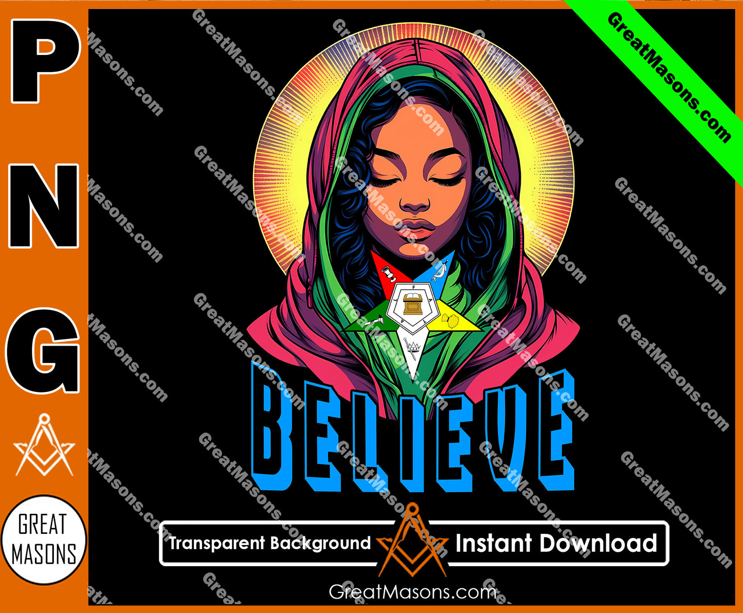 OES Black Sister Beautiful Pray Believe Wear Hoodie Color Shirt FATAL - PNG Transparent High Quality File