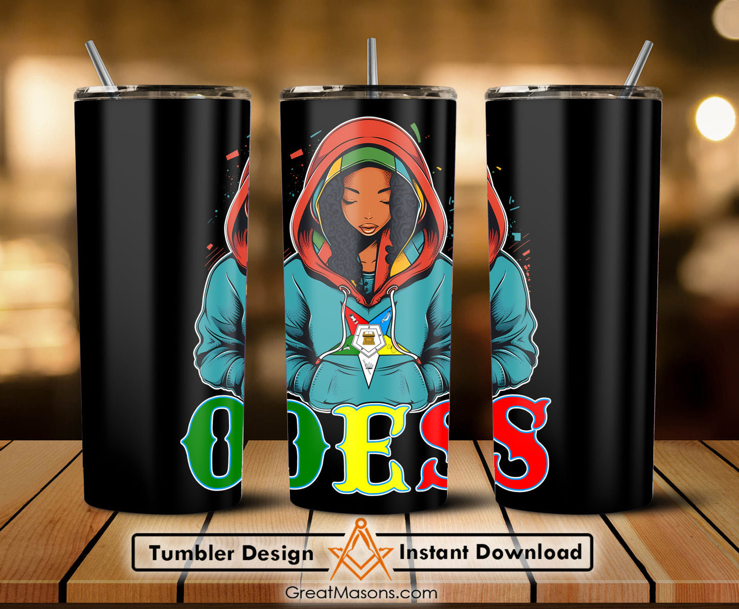 OES Black Beautiful Sister Wear Hoodie Color Shirt FATAL - Skinny Tumbler Wrap PNG File Digital