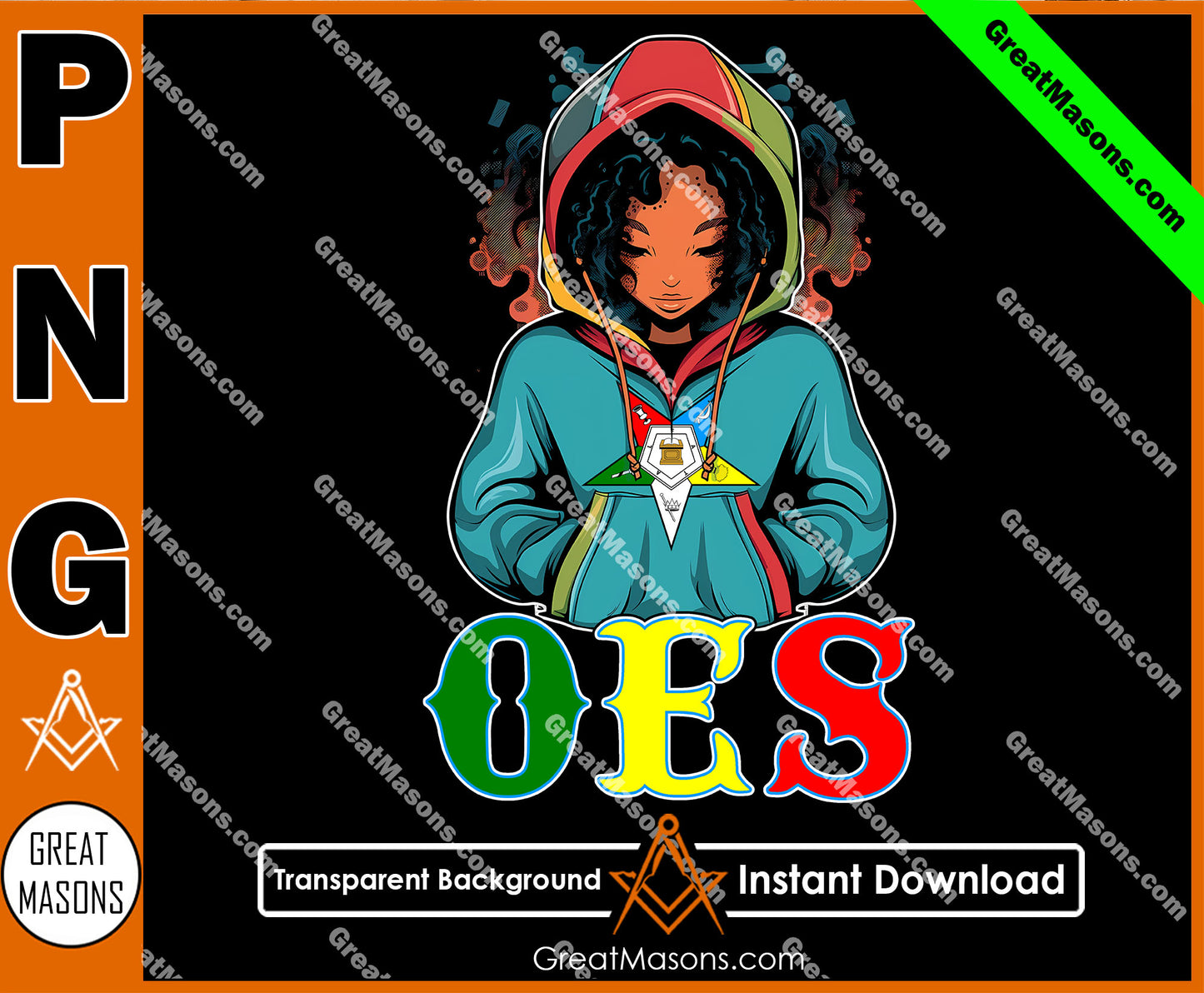 OES Black Beautiful Sister Wear Hoodie Color Shirt FATAL - PNG Transparent High Quality File