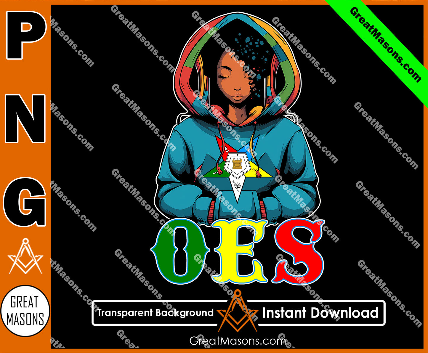 OES Black Beautiful Sister Wear Hoodie Color Shirt FATAL - PNG Transparent High Quality File