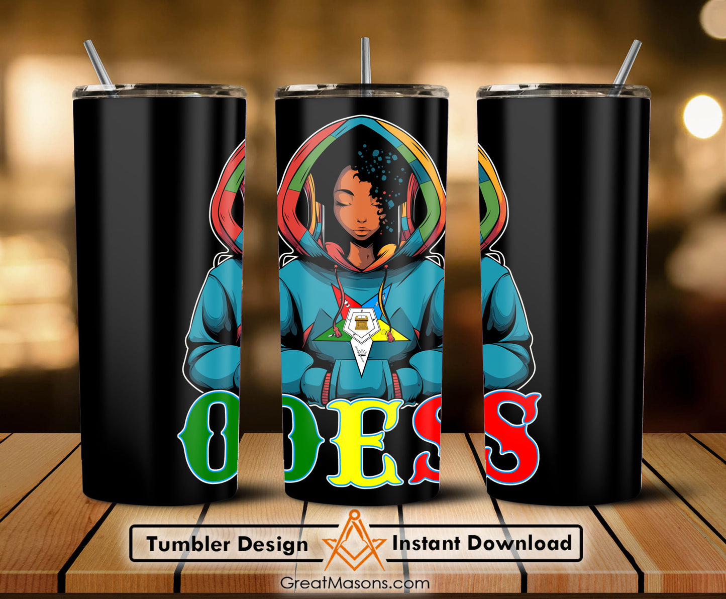 OES Black Beautiful Sister Wear Hoodie Color Shirt FATAL - Skinny Tumbler Wrap PNG File Digital