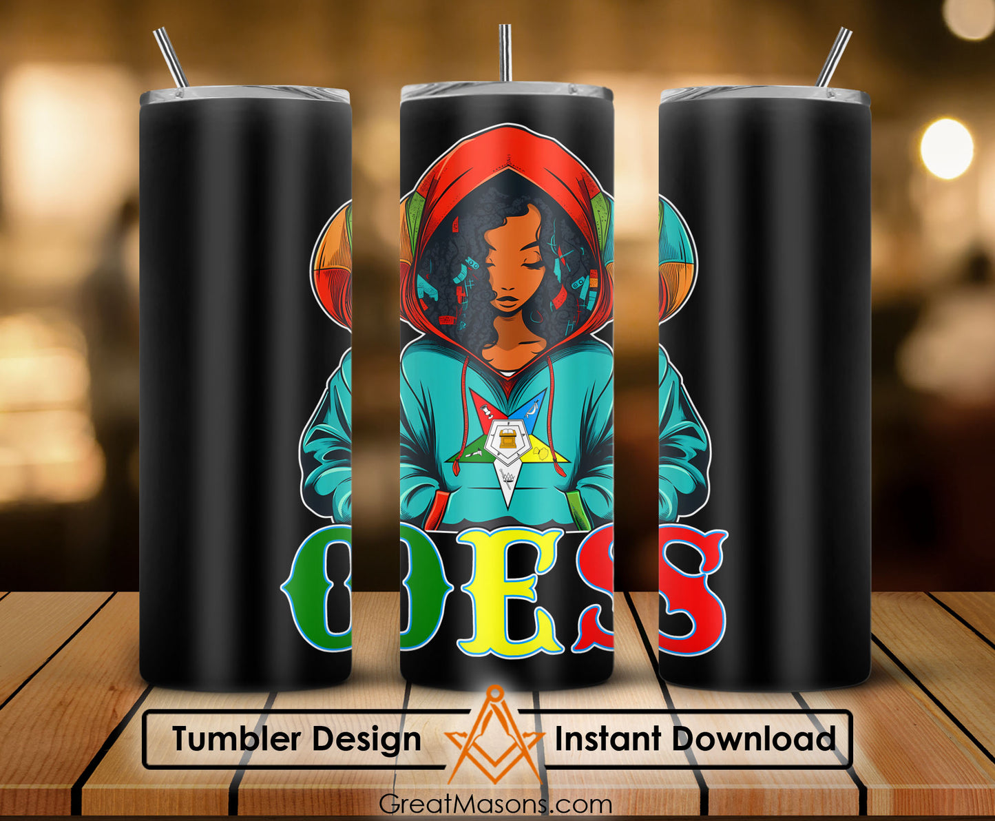 OES Black Beautiful Sister Wear Hoodie Color Shirt FATAL - Skinny Tumbler Wrap PNG File Digital