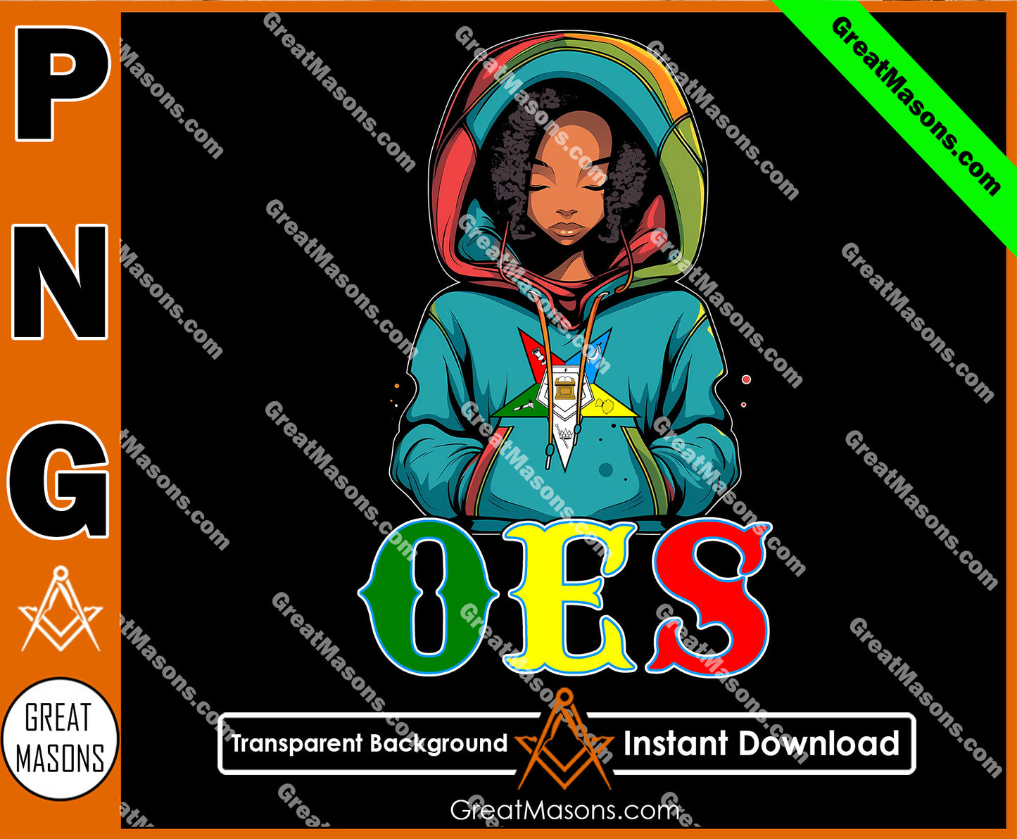 OES Black Beautiful Sister Wear Hoodie Color Shirt FATAL - PNG Transparent High Quality File