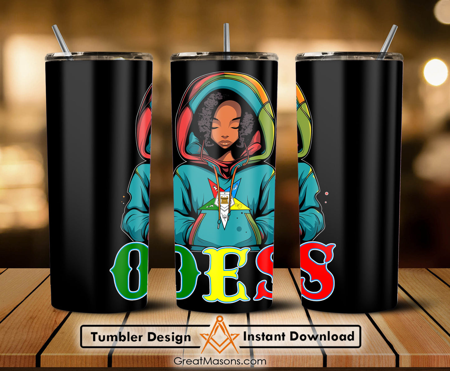 OES Black Beautiful Sister Wear Hoodie Color Shirt FATAL - Skinny Tumbler Wrap PNG File Digital