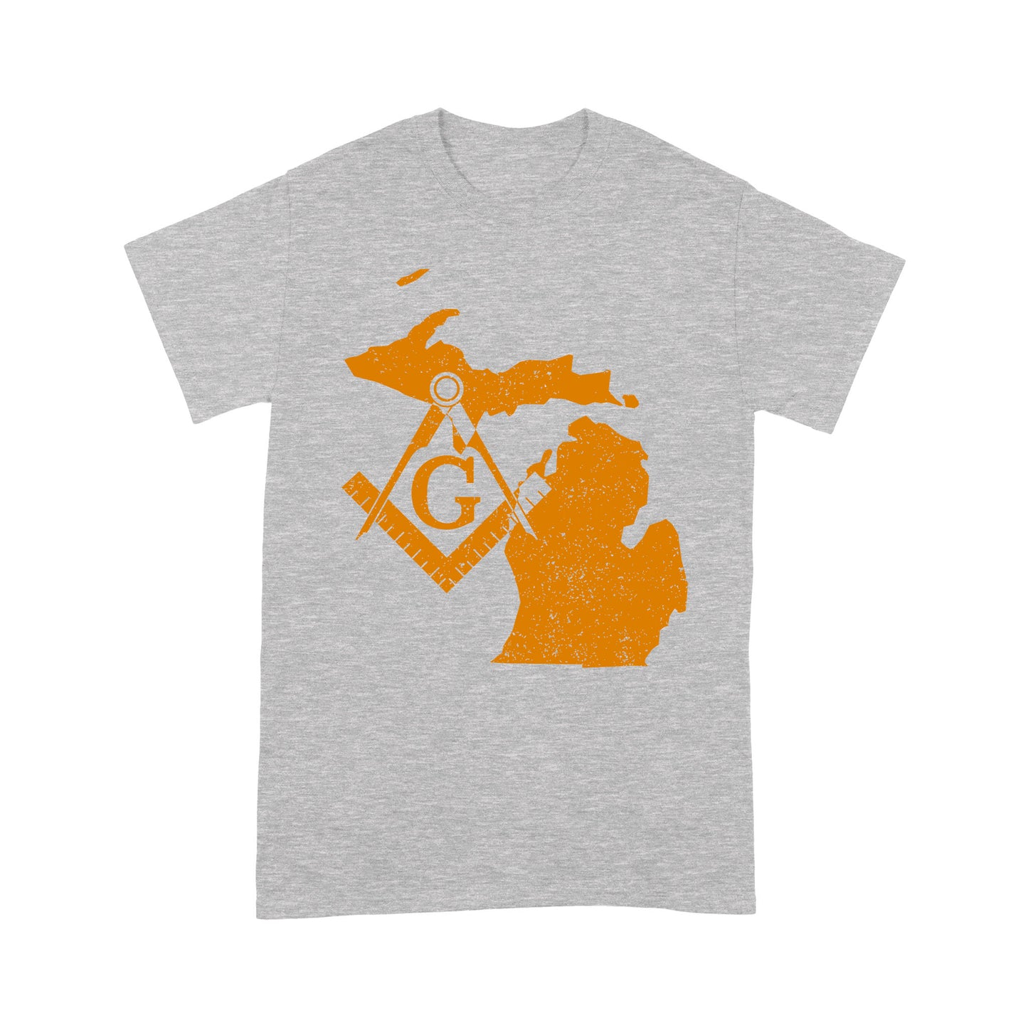 Michigan Freemason State Map Square & Compass Symbol - T Shirt