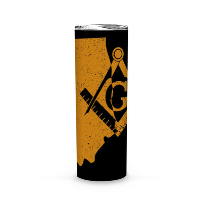 Indiana Square & Compass Freemason symbol state map -Skinny Tumbler