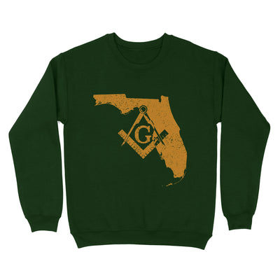 Florida Freemason State Map Square & Compass Symbol - Sweatshirt