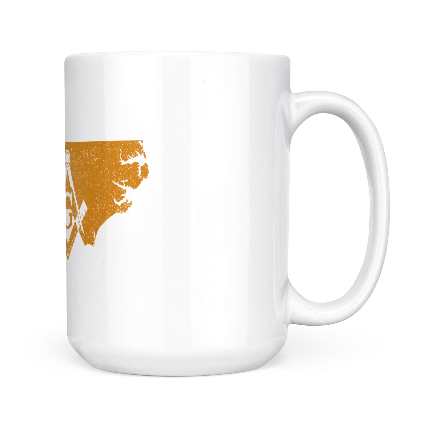 North Carolina square & compass freemason symbol state map - White Mug