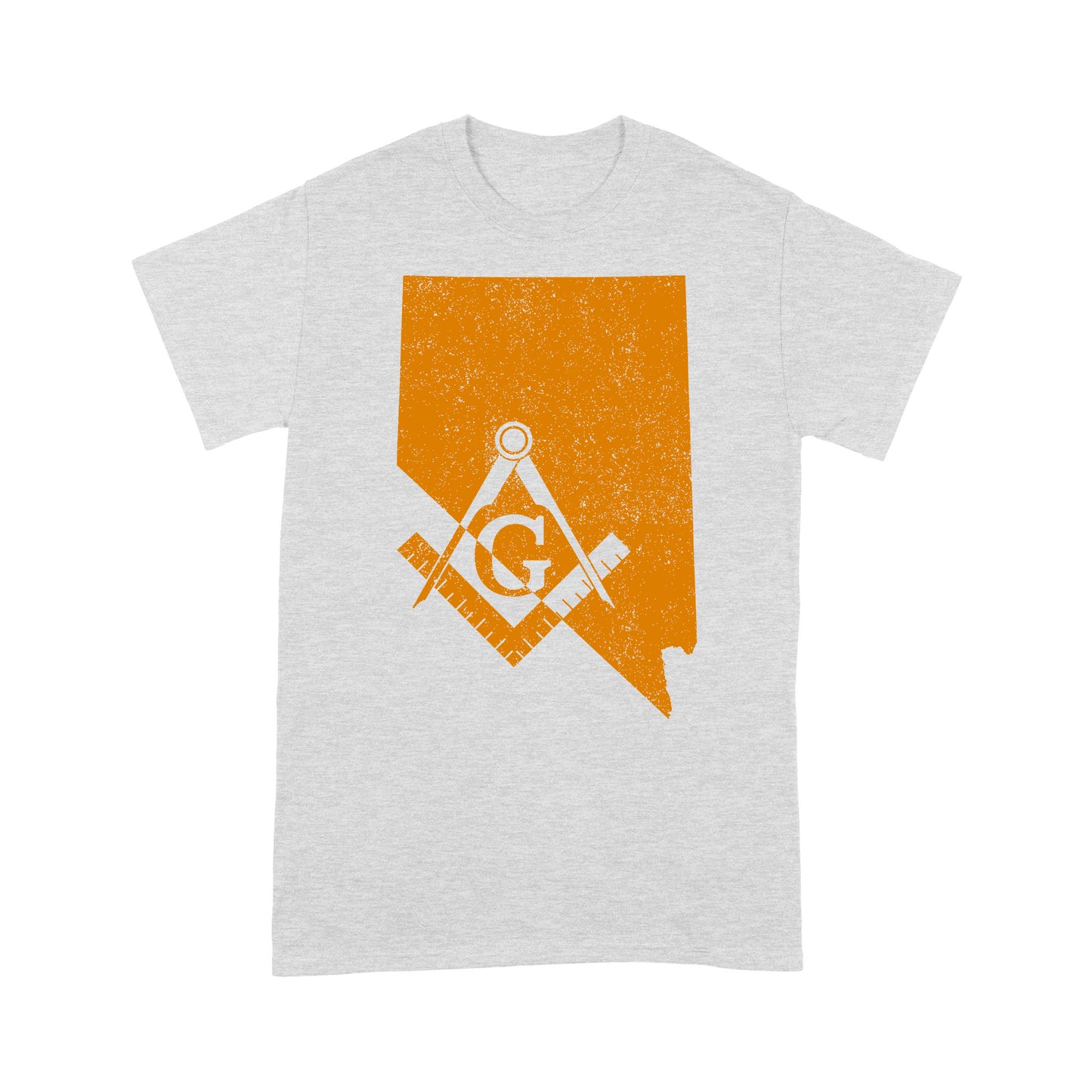 Nevada Freemason State Map Square & Compass Symbol - T Shirt