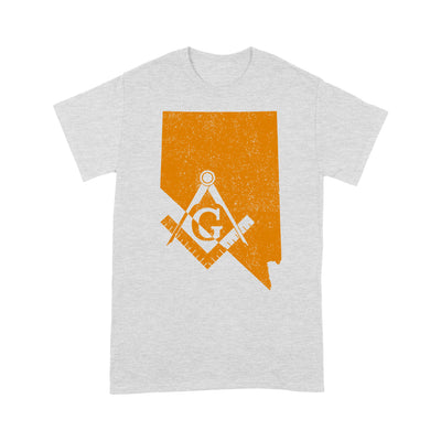 Nevada Freemason State Map Square & Compass Symbol - T Shirt