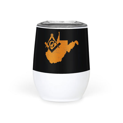 West Virginia Square & Compass Freemason symbol state map - Wine Tumbler