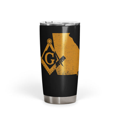 Georgia Square & Compass Freemason symbol state map - 20oz Fat Tumbler