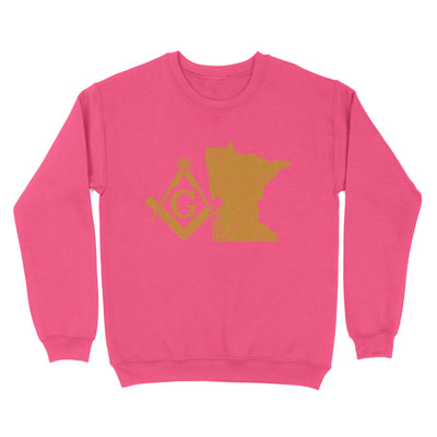 Minnesota Freemason State Map Square & Compass Symbol - Sweatshirt