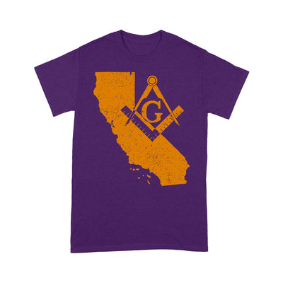 California Freemason State Map Square & Compass Symbol - T Shirt