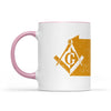 Pennsylvania square & compass freemason symbol state map - Accent Mug