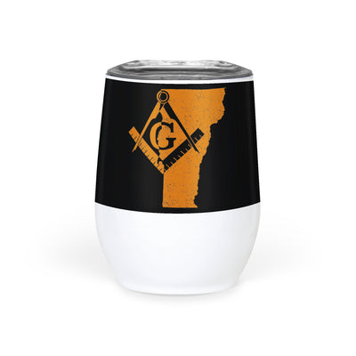 Vermont Square & Compass Freemason symbol state map - Wine Tumbler