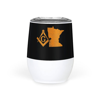 Minnesota Square & Compass Freemason symbol state map - Wine Tumbler