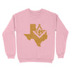 Texas Freemason State Map Square & Compass Symbol - Sweatshirt