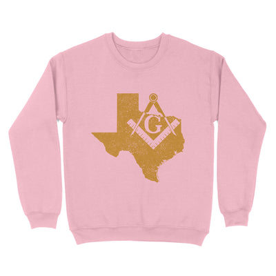 Texas Freemason State Map Square & Compass Symbol - Sweatshirt