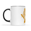 Rhode Island square & compass freemason symbol state map - Accent Mug