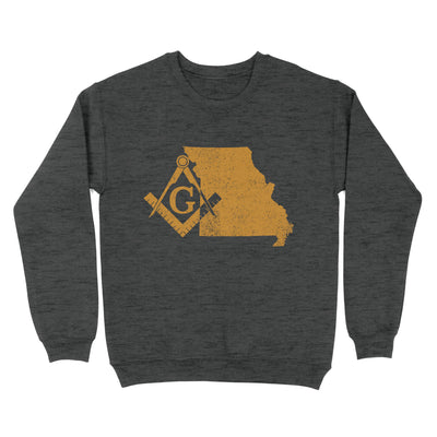 Missouri Freemason State Map Square & Compass Symbol - Sweatshirt