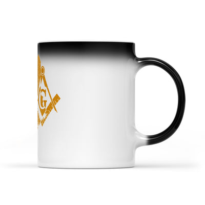 Maine square & compass freemason symbol state map - Color Changing Mug