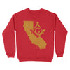 California Freemason State Map Square & Compass Symbol - Sweatshirt