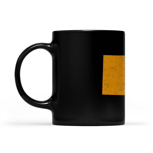 North Dakota square & compass freemason symbol state map - Black Mug