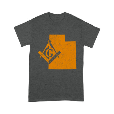 Utah Freemason State Map Square & Compass Symbol - T Shirt