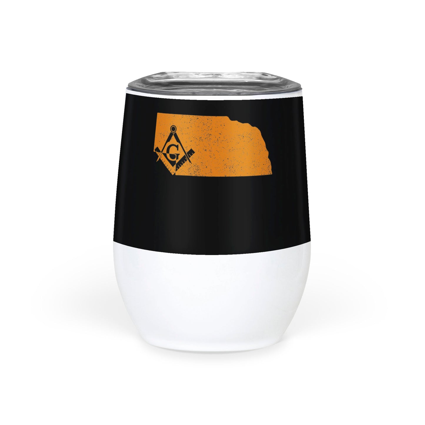 Nebraska Square & Compass Freemason symbol state map - Wine Tumbler