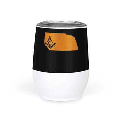 Nebraska Square & Compass Freemason symbol state map - Wine Tumbler