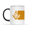 Kansas square & compass freemason symbol state map - Accent Mug