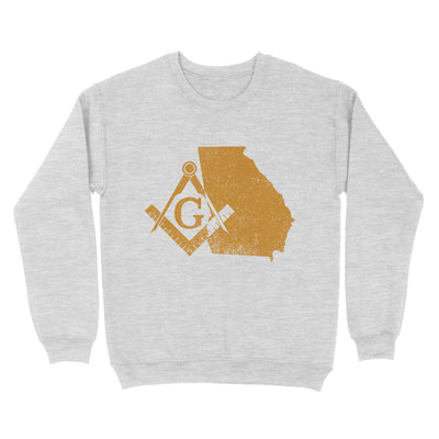 Georgia Freemason State Map Square & Compass Symbol - Sweatshirt