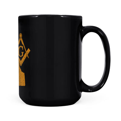 Delaware square & compass freemason symbol state map - Black Mug