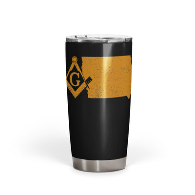 Iowa Square & Compass Freemason symbol state map - 20oz Fat Tumbler