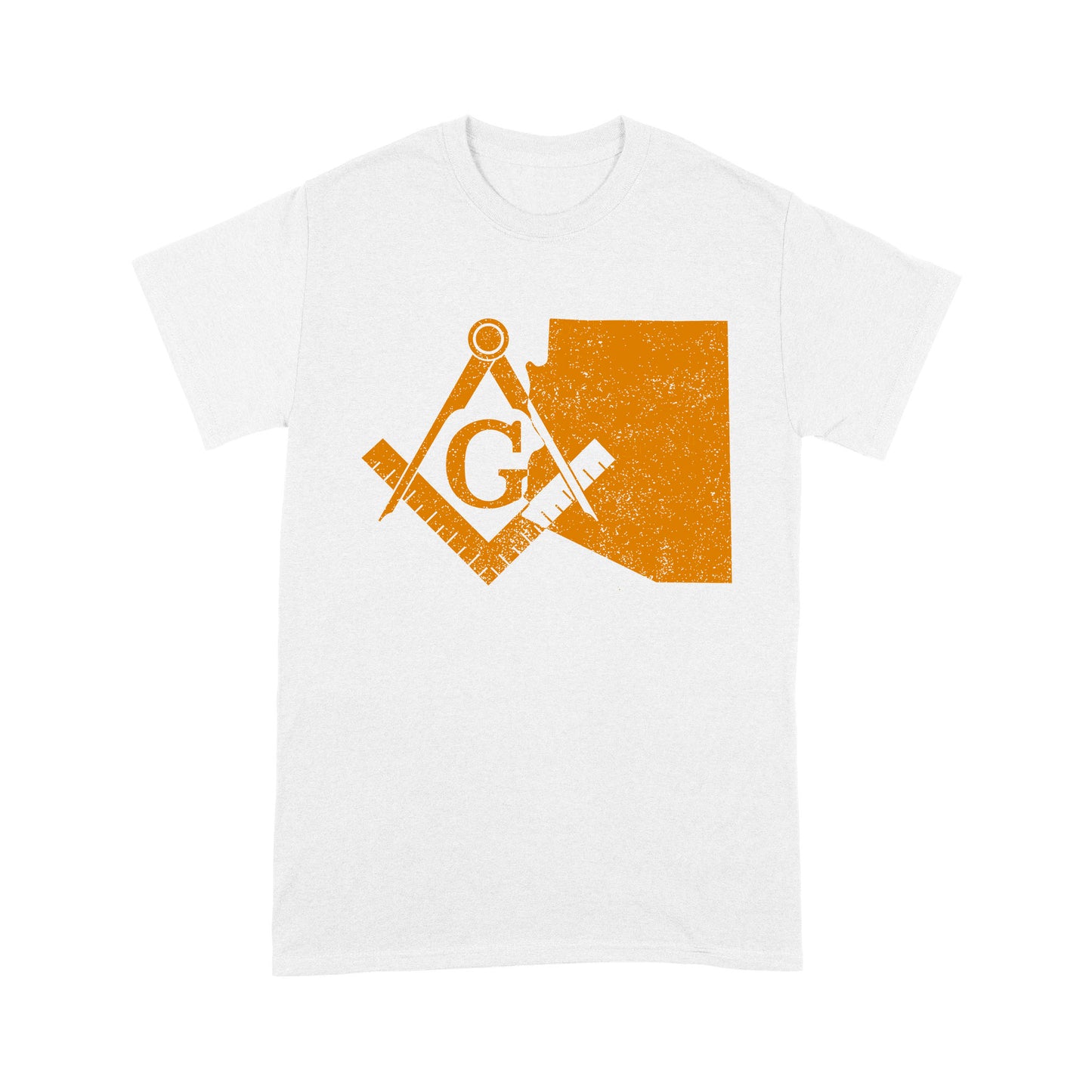 Arizona Freemason State Map Square & Compass Symbol - T Shirt