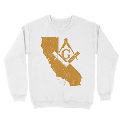 California Freemason State Map Square & Compass Symbol - Sweatshirt