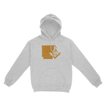 Arkansas Freemason State Map Square & Compass Symbol - Hoodie