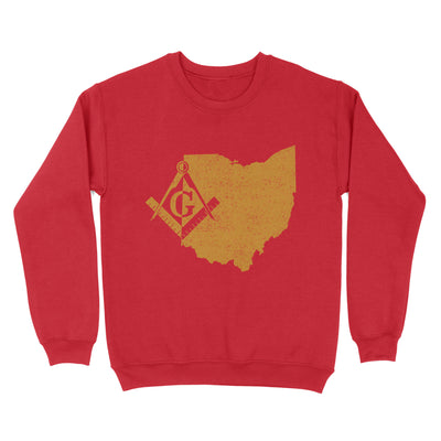 Ohio Freemason State Map Square & Compass Symbol - Sweatshirt