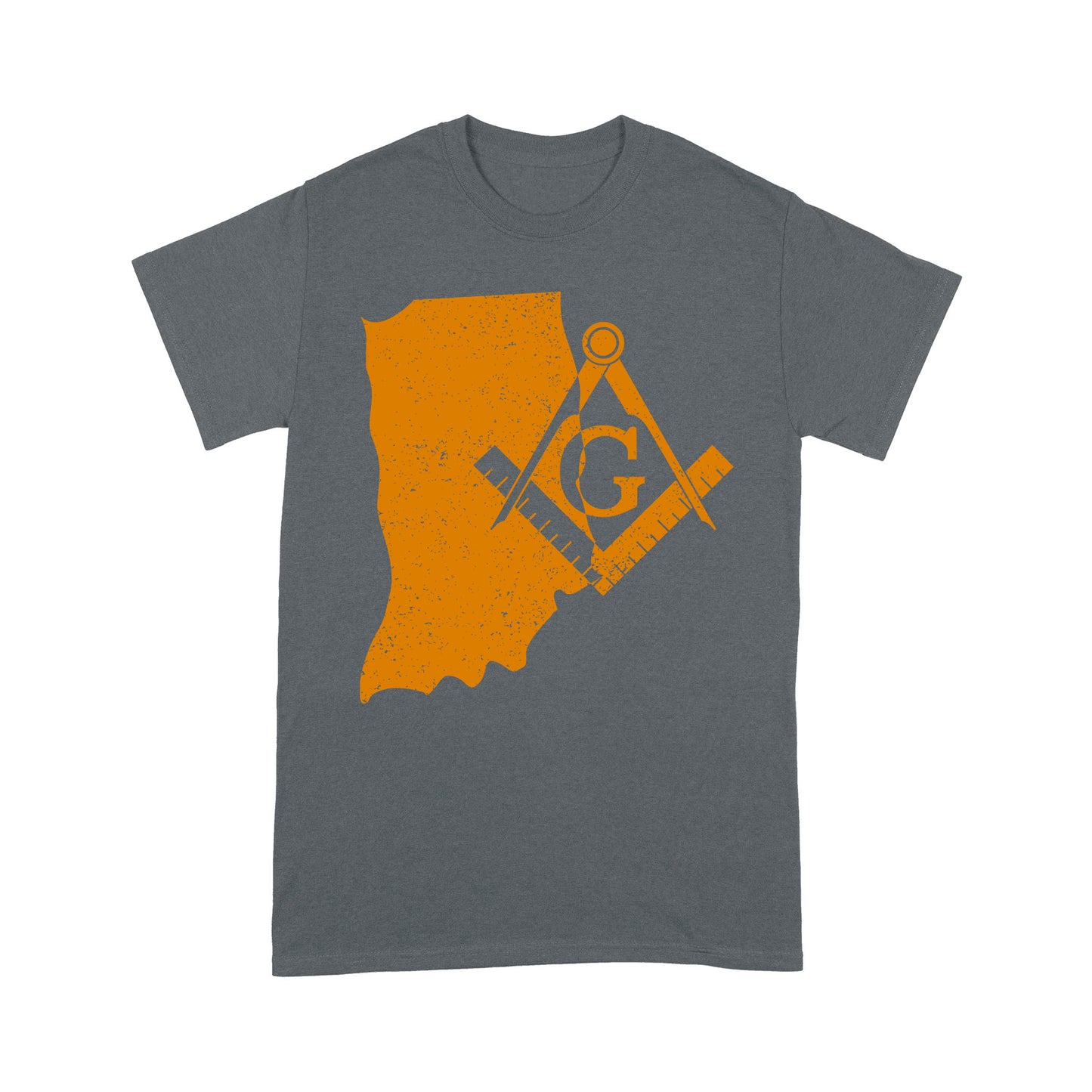 Indiana Freemason State Map Square & Compass Symbol - T Shirt